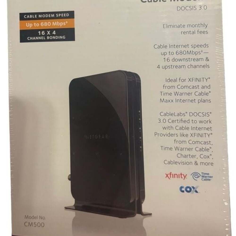 NETGEAR CM500 DOCSIS 3.0 Cable Modem | 16.4 | Xfinity Cox | NEW Sealed- U